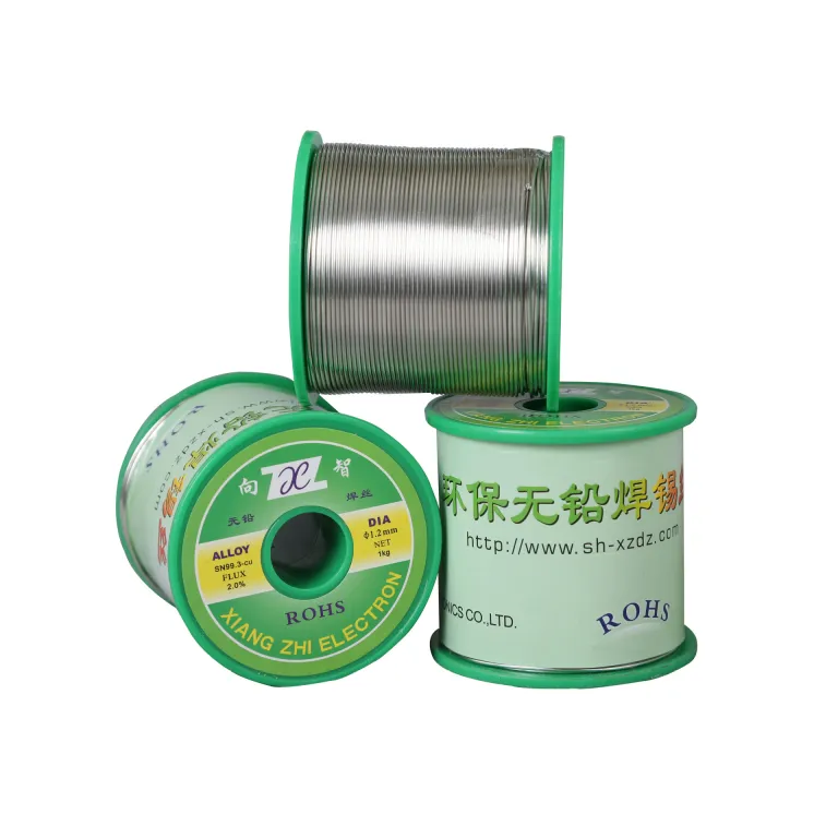 0.8mm سیم لحیم بدون سرب با کیفیت، سیم لحیم‌کاری سازگار با محیط زیست، تولیدکننده SN99.30.7CU سیم قلع خالص با مغزی رزین