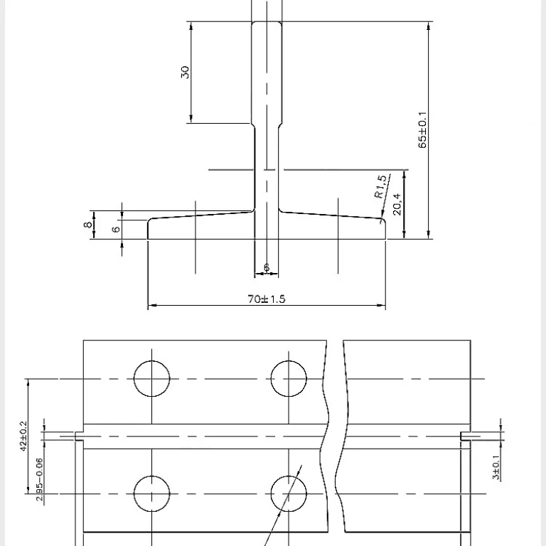 ریل آسانسور ماشین‌کاری‌شده T شکل T75/T78/T89/T90/T127T114T82T50 ریل آسانسور