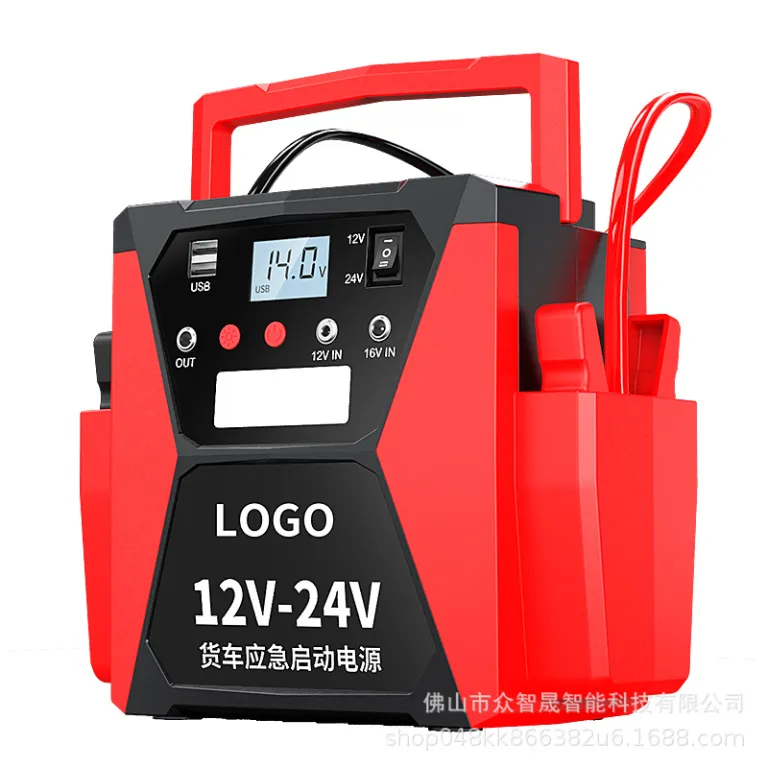 12 24V منبع تغذیه اضطراری استارت خودرو مخصوص کامیون‌های سنگین، استارت قوی، اتصال باتری به باتری، استارت اضطراری دوگانه‌سوز دیزل و بنزینی