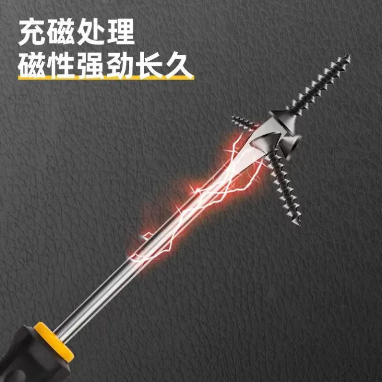 دسته پیچ‌گوشتی کارخانه‌ای دوطرفه چهارسو و دوسو آهنربایی ضدلغزش با روکش لاستیکی پیچ‌گوشتی چندکاره