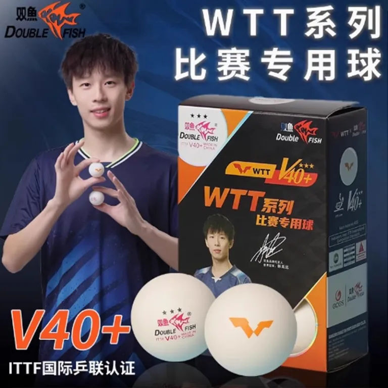 توپ تنیس روی میز سه‌ستاره اصل دوبل‌فیش سری WTT مخصوص مسابقات V40 توپ دوخته‌دار حرفه‌ای مواد جدید