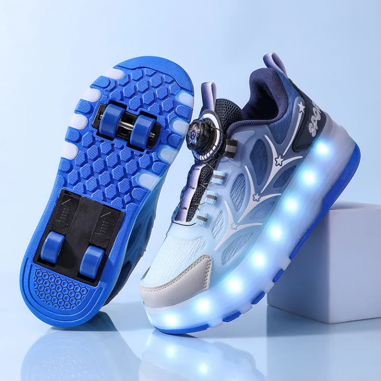 کفش‌های چرخ‌دار هیلیس عمده کارخانه با چراغ LED شارژی، کفش اسکیت چرخ‌دار جمع‌شونده برای کودکان و بزرگسالان