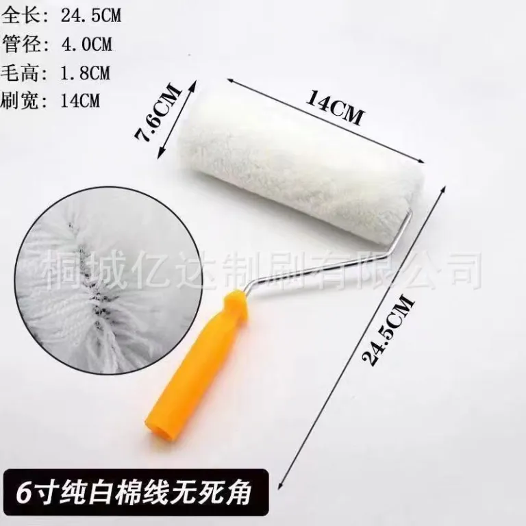 غلتک رنگ‌آمیزی پرزبلند نخی بدون نقطه کور 6 اینچ 8 اینچ 9 اینچ ابزار رنگ‌آمیزی رنگ روغنی و لاتکس