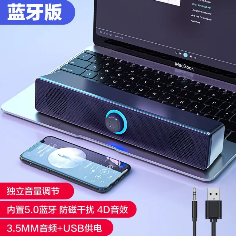 اسپیکر بلوتوثی سیمدار باریک برونمرزی برای دسکتاپ خانگی با دو بلندگو و بیس قوی مخصوص کامپیوتر 350TS