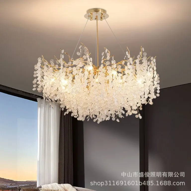 لوستر کریستالی پذیرایی، چراغ تزئینی لوکس و باشکوه، مدل جدید، چراغ اصلی بزرگ، لوستر کریستالی فرانسوی برای غذاخوری و پذیرایی
