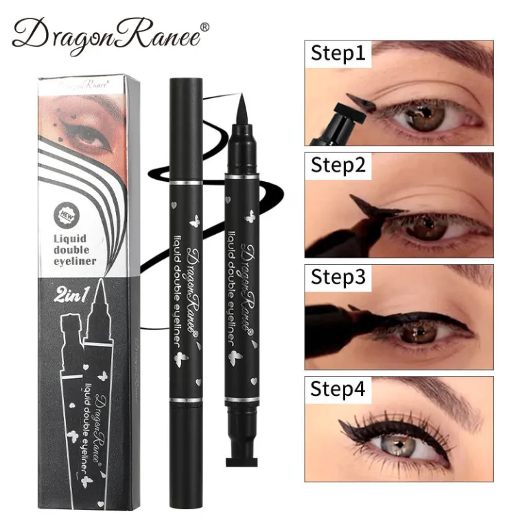خط چشم دو سر با مهر مثلثی DragonRanee، ماژیکی، 2 عدد 1، مناسب افراد تنبل