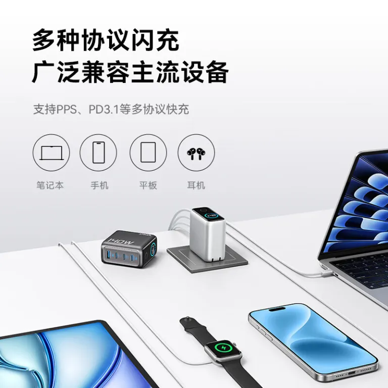 ست شارژر و کابل ANKER 140W گالیوم نیترید با دو نمایشگر هوشمند B2697