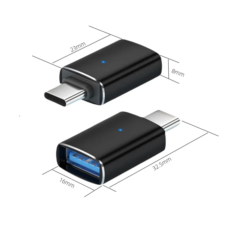مبدل تایپ سی OTG برای گوشی، فلش مموری و کارت خوان با نشانگر LED usb3.05g