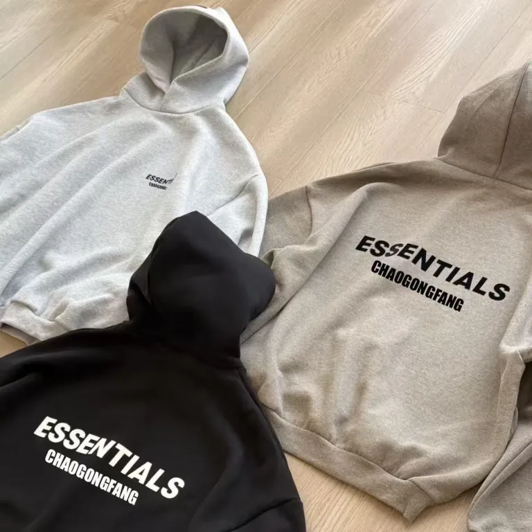 هودی کلاه‌دار Essentials طرح حروف 24 دخترانه و پسرانه برند خیابانی گشاد