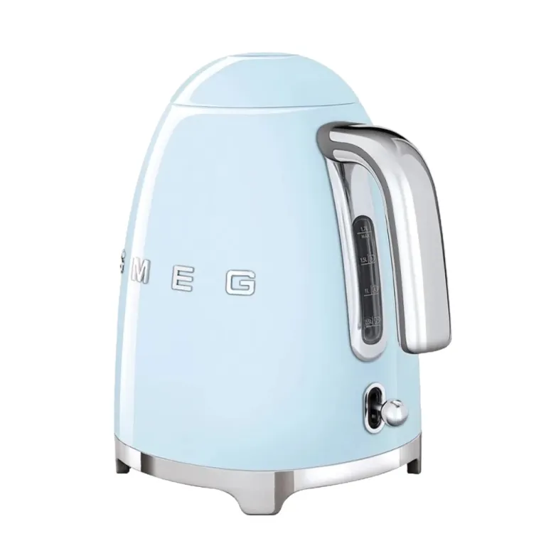 کتری برقی SMEG KLF03 خانگی با طراحی رترو، کنترل دما، بدنه استیل ضدزنگ، جوش‌آوری و گرم نگه‌داشتن، مخصوص اروپا