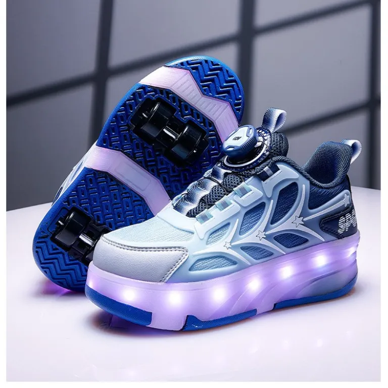 کفش‌های چرخ‌دار بچه‌گانه با چراغ، اسکیت چهارچرخ پسرانه و دخترانه، فروش مستقیم کارخانه