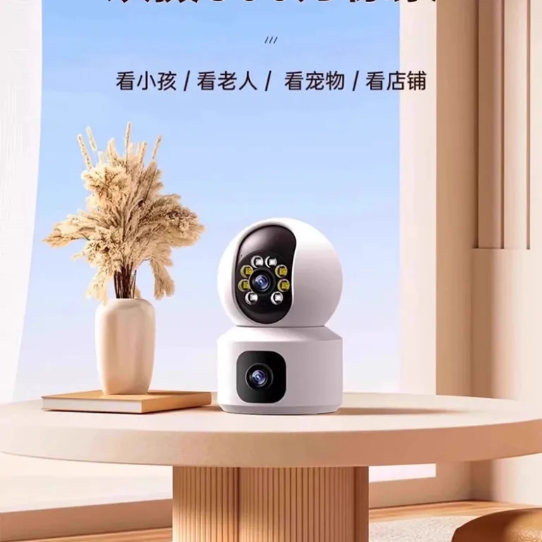 دوربین مداربسته هوشمند خانگی دو تصویره چرخشی و ثابت وای‌فای با کیفیت بالا 360 درجه دید داخلی کنترل از راه دور