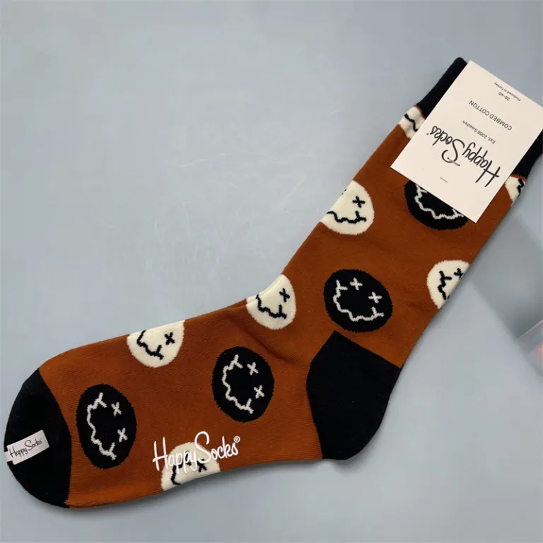 جوراب زنانه رنگارنگ HappySocks طرح کارتونی بامزه مدل اینستاگرامی نیمه‌ساقه بیرونی خیابانی