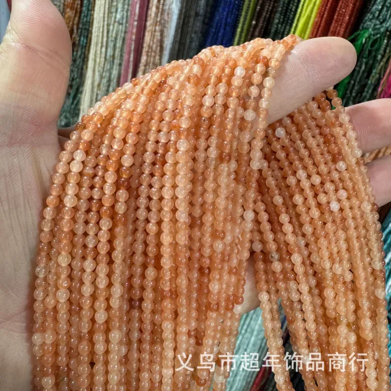 2mm3mm4mm مهره‌های گرد کوچک سنگ طبیعی، لوازم جانبی زیورآلات، آمیتیست، آونتورین سبز، تورمالین، مهره‌های DIY عمده
