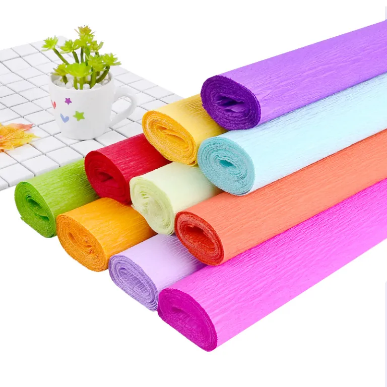 فروش مستقیم کارخانه، کاغذ کرپ رنگی ضخیم، مواد ساخت گل دستی، کاغذ DIY چین‌دار، کاغذ دستی برای گل رز