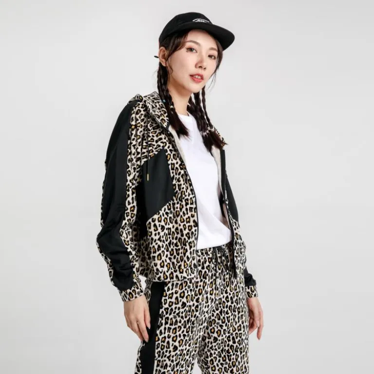 هودی زنانه PUMA x CO گرم و تنفس‌پذیر با طرح پلنگی و آستین بلند