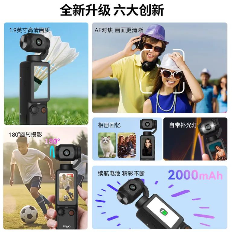 دوربین ورزشی دستی کراسبوردر با لرزشگیر، ضبط صدا و تصویر، چرخش 180 درجه، دوربین جیبی HD