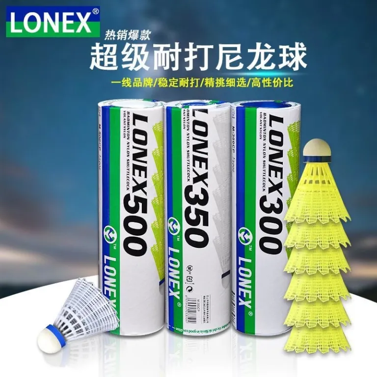 توپ بدمینتون نایلونی LONEX yy توپ نایلونی L300 توپ پلاستیکی بادوام اصل برای تمرین داخل و خارج سالن ضد باد 6 عددی