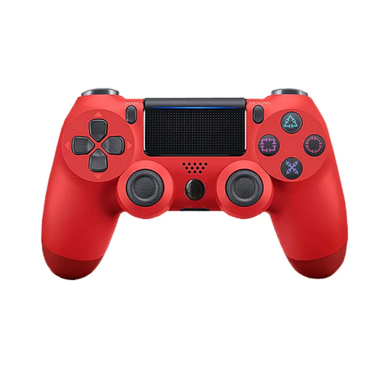 دسته بازی بی‌سیم بلوتوثی ps4 با دو موتور لرزشی، ژیروسکوپ شش‌محوره و لرزش کامل ps4