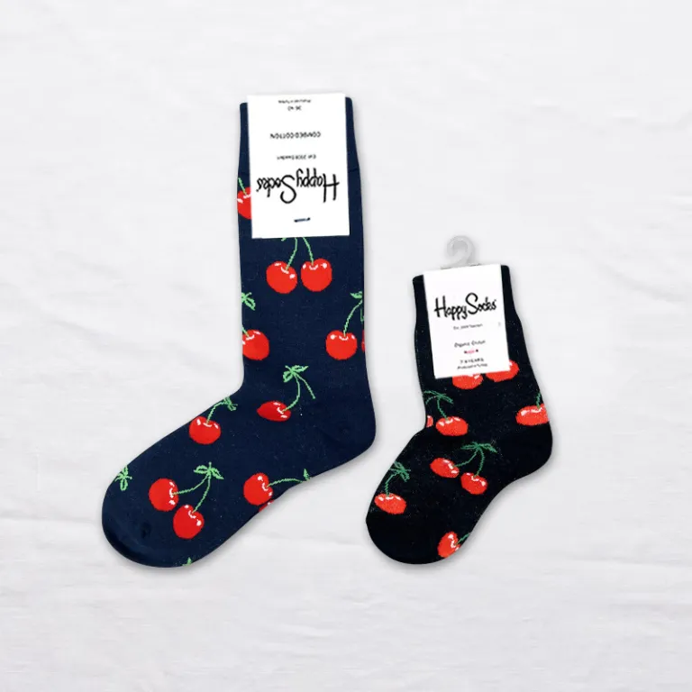 جوراب بچگانه HappySocks طرح کارتونی ساق متوسط مدل هایپی مناسب دختر و پسر برای استفاده بیرون از منزل طرح بامزه عمده و خانوادگی