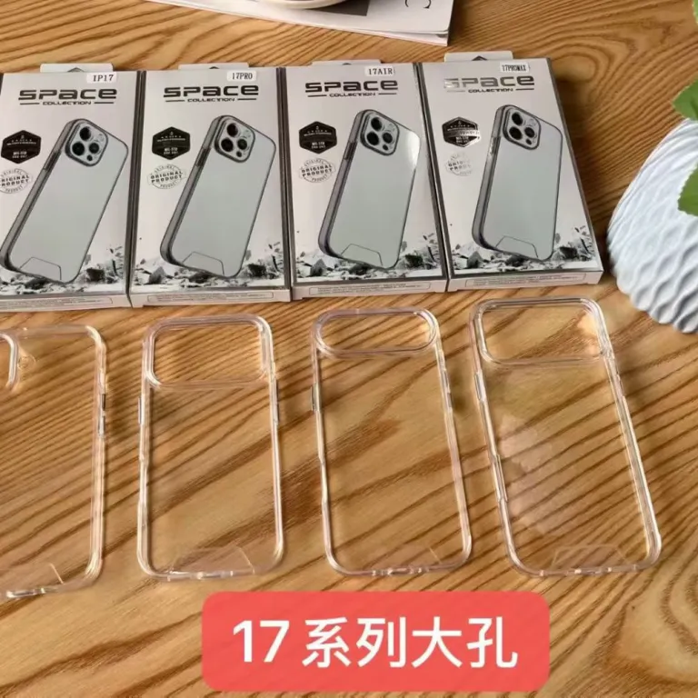 قاب فضایی شفاف اکریلیک با لبه نرم TPU ضد ضربه پرفروش مناسب Iphone17PROMAX/17