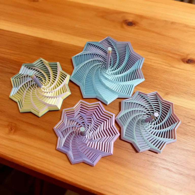 3D اسباب‌بازی ضد استرس مارپیچ سه‌بعدی حسی ستاره‌ای شکل با دسته، مجسمه رومیزی کوچک