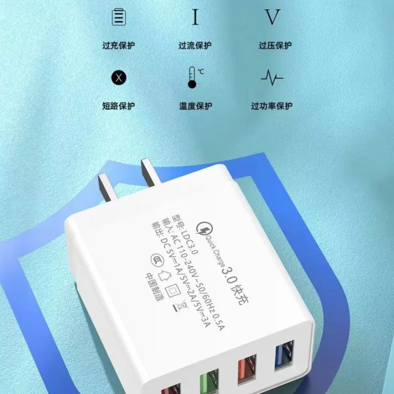 5V2A شارژر 3C دارای گواهینامه، شارژر سریع USB چند پورت دوگانه برای موبایل، آداپتور برق چند خروجی