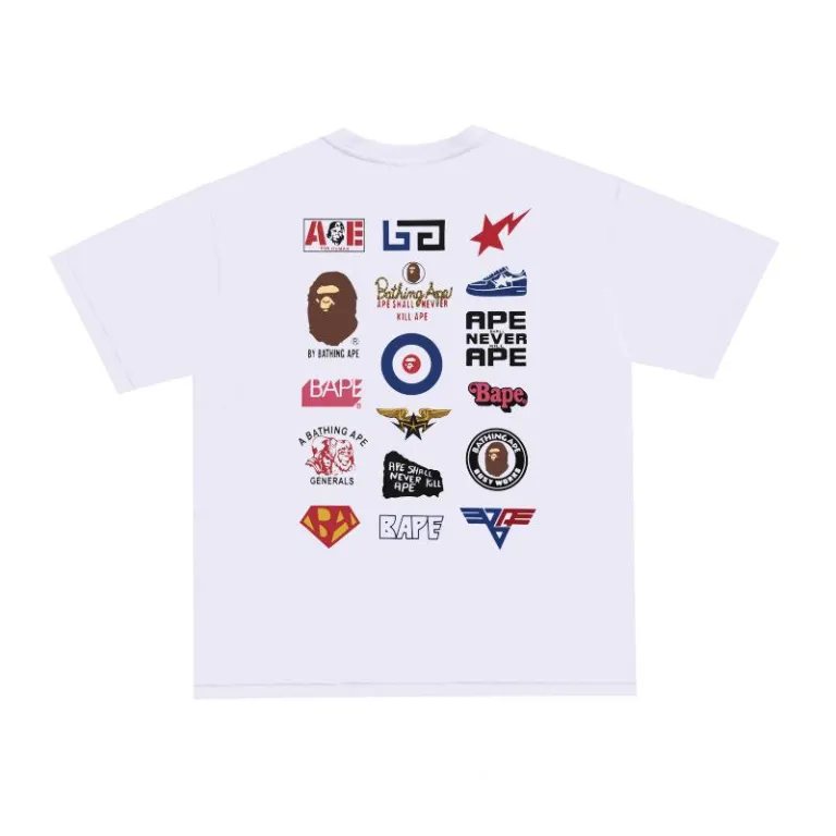 تی‌شرت BAPE تابستانی طرح سر میمون استتاری مردانه و زنانه استایل ژاپنی موجودی عمده