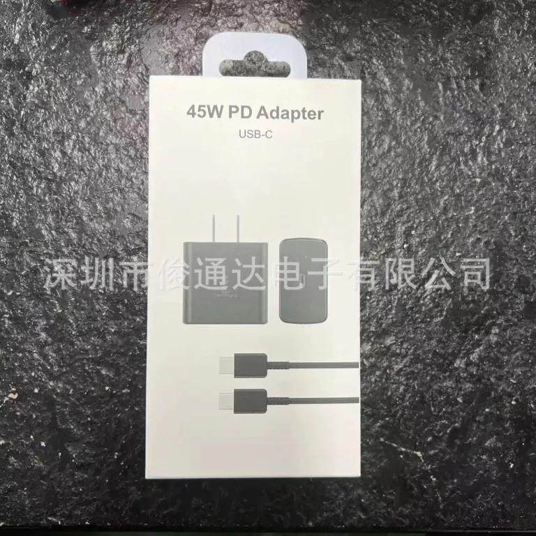 شارژر سازگار با سامسونگ 45W، کابل شارژ سریع S23ultra Note10 به همراه هد شارژ سریع Note20
