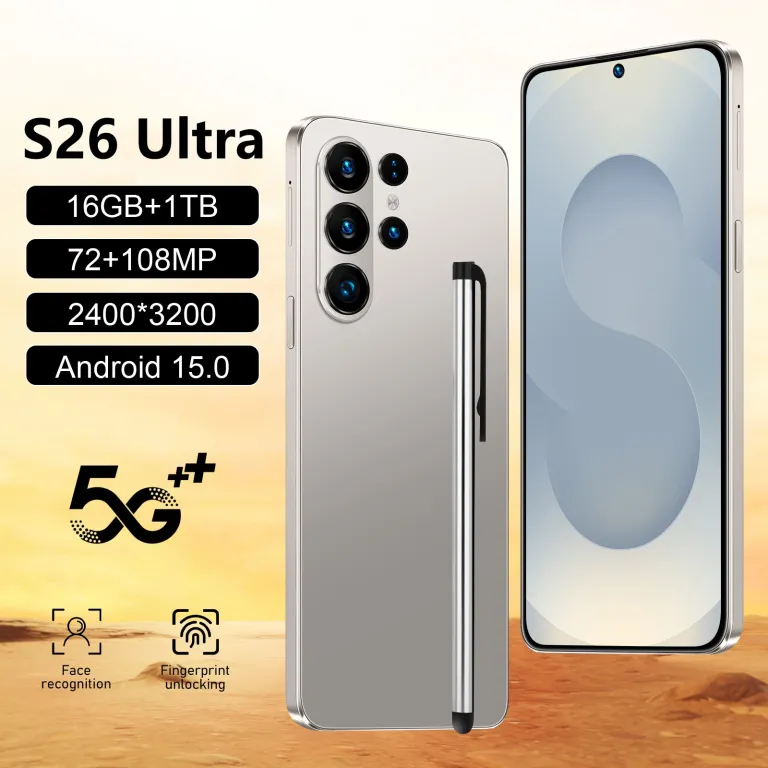 گوشی موبایل S26 Ultra اندروید 16+1T4G اندروید 15 گوشی هوشمند 7.3 اینچ