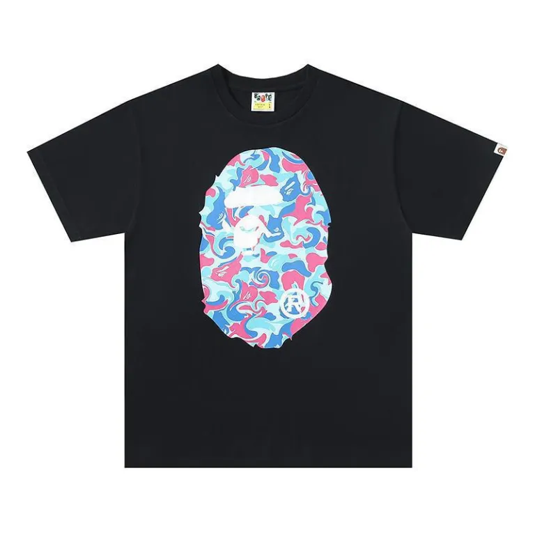تی‌شرت BAPE تابستانی طرح سر میمون استتاری مردانه و زنانه استایل ژاپنی موجودی عمده