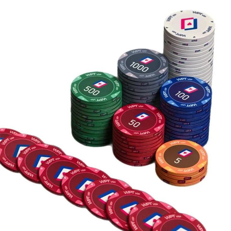 ست ژتون سرامیکی لوکس مسابقات WPT پوکر تگزاس با و بدون ارزش اسمی 40mm - ژتون‌های باکیفیت برای ست‌های بازی