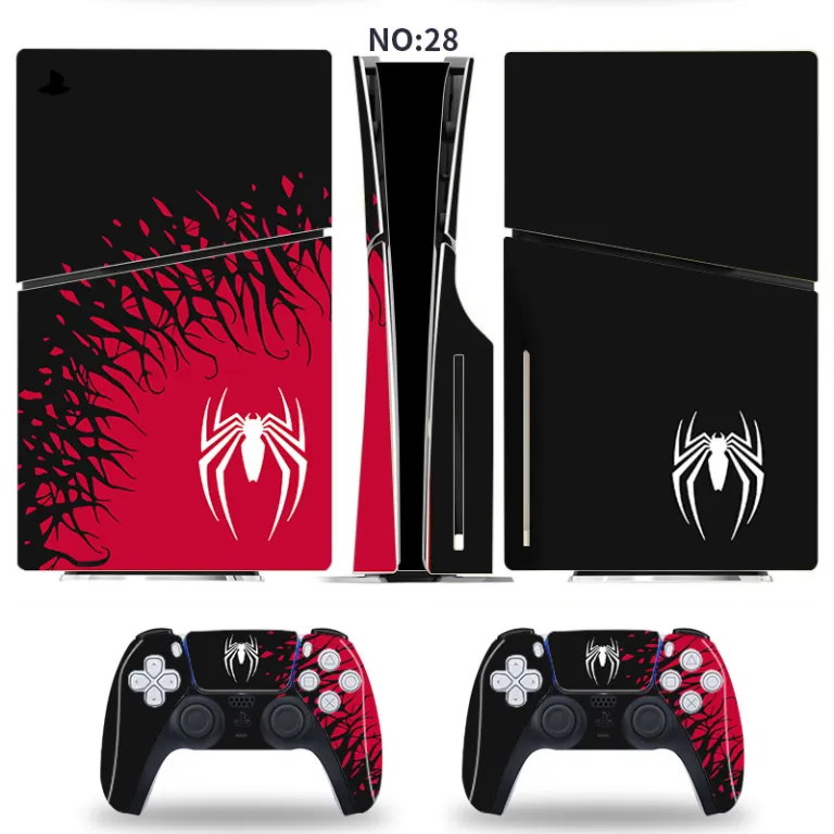 PS5 برچسب محافظ رنگی برای کنسول اسلیم، استیکر اسکین مخصوص مدل دیجیتال و دیسک‌خور با طرح کارتونی