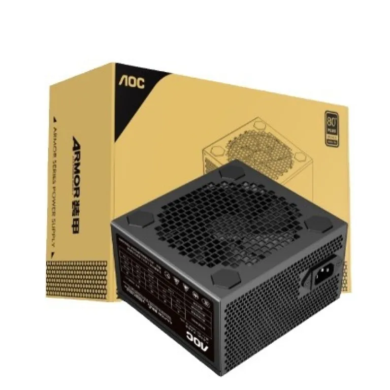 منبع تغذیه کامپیوتر رومیزی AOC با توان نامی 500W Armor A500B0/93 جعبه‌ای با PFC فعال و فن کنترل دما