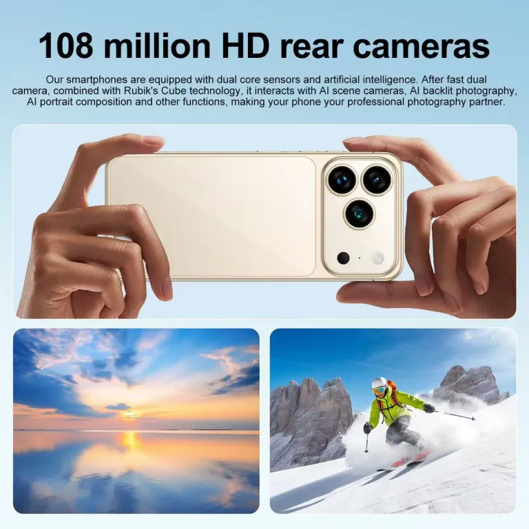 گوشی موبایل تمام‌صفحه پرفروش i17PROMAX با حافظه بزرگ 16G+1TB، دوربین سه‌گانه باکیفیت 8000mAh و باتری بادوام