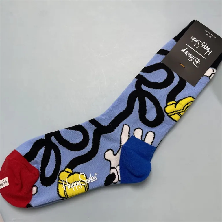 جوراب زنانه رنگارنگ HappySocks طرح کارتونی بامزه مدل اینستاگرامی نیمه‌ساقه بیرونی خیابانی