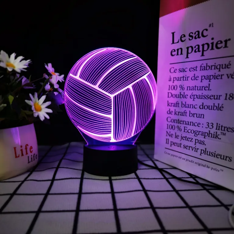 چراغ خواب LED لمسی هفت‌رنگ با کنترل از راه دور و پورت USB سری توپ بسکتبال، فوتبال و والیبال مخصوص صادرات 3D