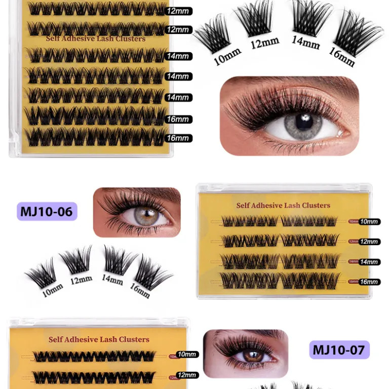 مژه مصنوعی بدون چسب آمازون، ست مژههای تکه‌ای فر و پرپشت DIY کراس‌بردر cluster lashes