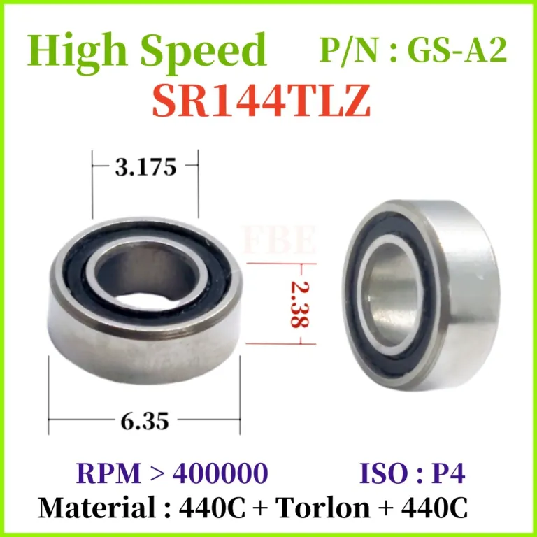 SR144TLZN بلبرینگ پرسرعت هندپیس دندانپزشکی 8 گلوله سرامیکی 55 بلبرینگ بی‌صدا ده هزار دور سازگار با هندپیس NSK