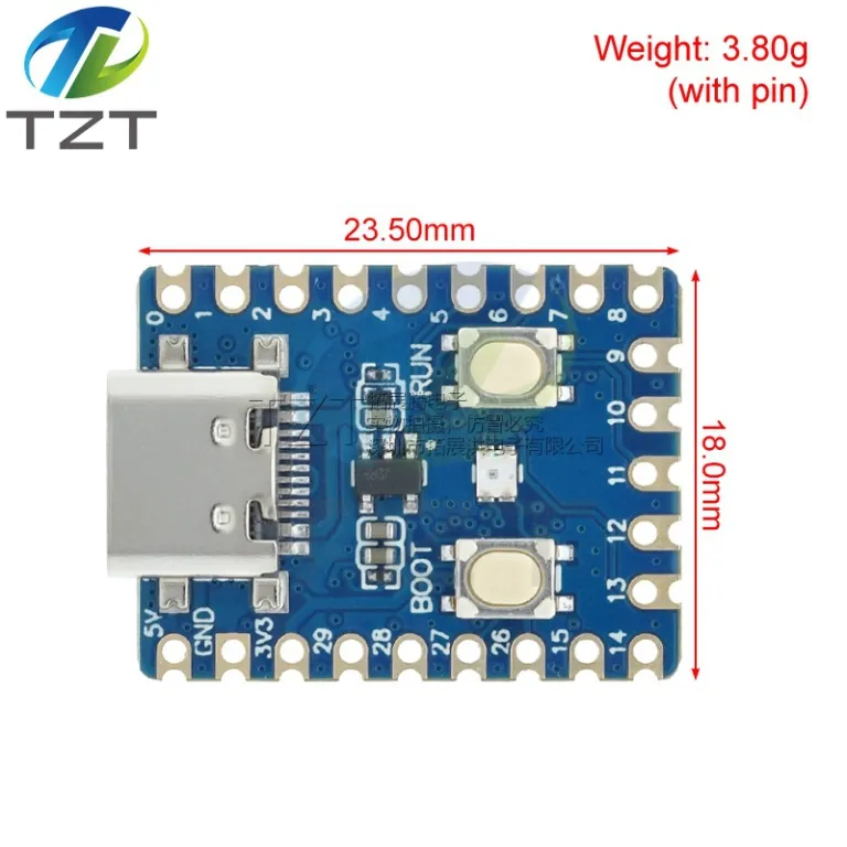 برد توسعه RP2350-Zero میکروکنترلر با رابط Type-C مبتنی بر تراشه RP2350 رزبری پای