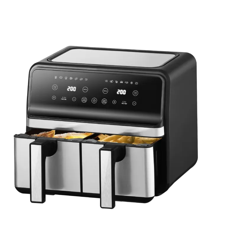 سرخ‌کن بدون روغن دو مخزنه خانگی Air Fryer با ظرفیت بزرگ، چندکاره و قابل مشاهده، هوشمند و مناسب صادرات