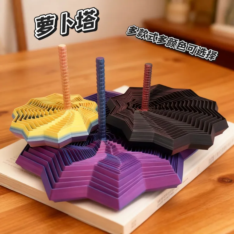 3D اسباب‌بازی ضد استرس مارپیچ سه‌بعدی حسی ستاره‌ای شکل با دسته، مجسمه رومیزی کوچک