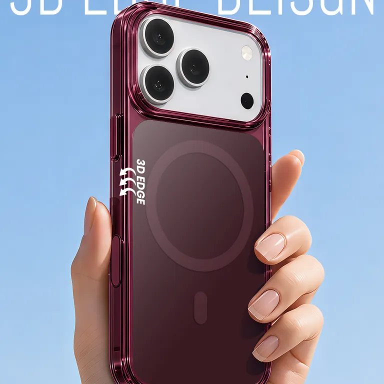 کیف رسمی دوکاره مخصوص اپل 18 طرح جدید قرمز گیلاسی iPhone17PM کیف مگنتی