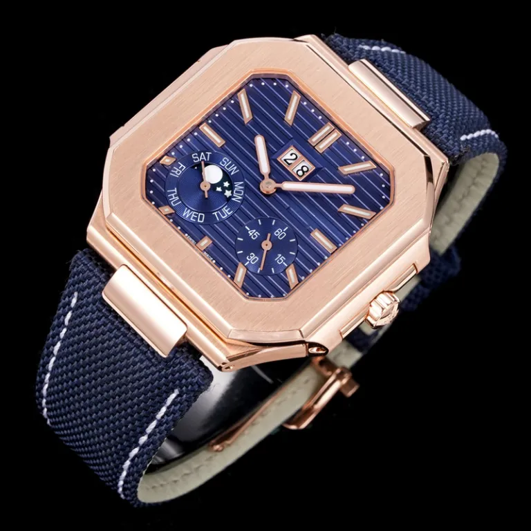 ساعت مردانه کلاسیک تمام اتوماتیک مکانیکی سری Patek Nautilus 5822 با بند چرمی، آماده دراپ‌شیپینگ
