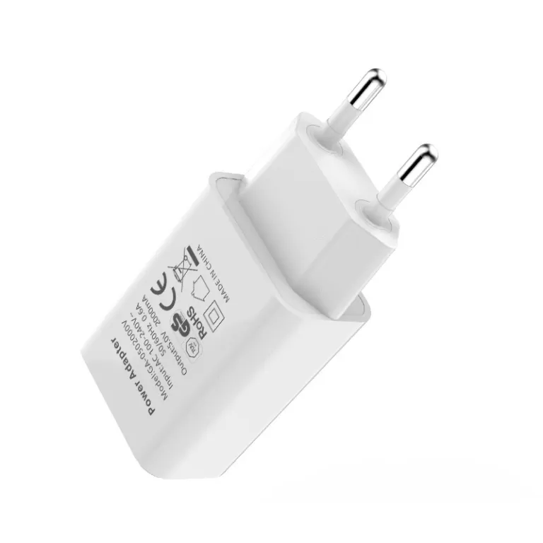 5V2A شارژر USB استاندارد اروپا، هد شارژر دارای گواهی GS اروپا و آداپتور دارای گواهی CE از TUV Rheinland