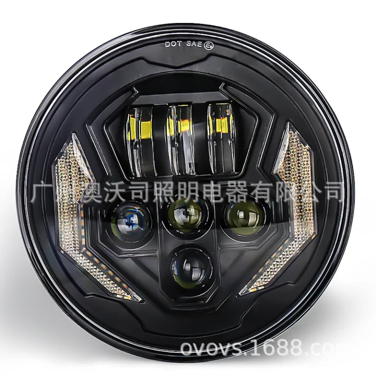 چراغ جلو 7 اینچ گرد led60W موتورسیکلت و خودرو با عملکرد 4