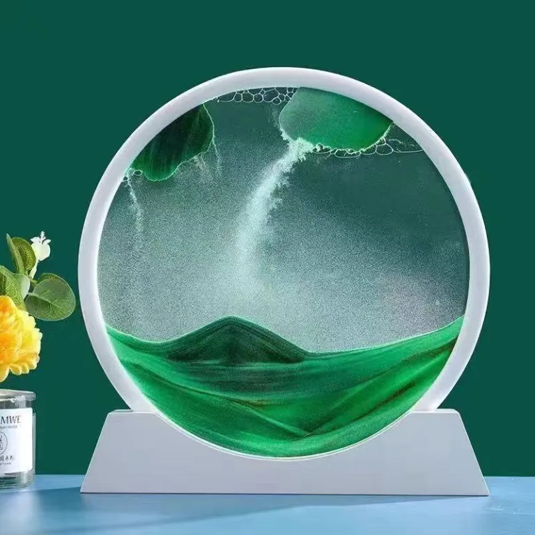 ساعت شنی شن روان تزئینی، مجسمه ساعت شنی، دکوری شیک برای ویترین، لوکس، مناسب دفتر کار
