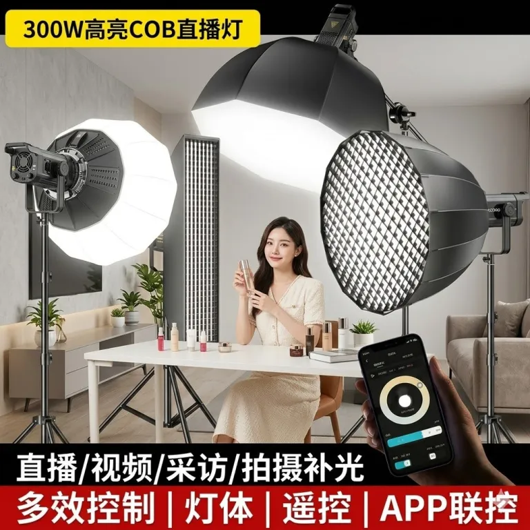 پرفروش 300W چراغ مکمل ویدیویی پخش زنده مجری، چراغ دیپ پارابولیک زیباسازی پرقدرت آرایشی با نور ملایم برای عکاسی داخلی