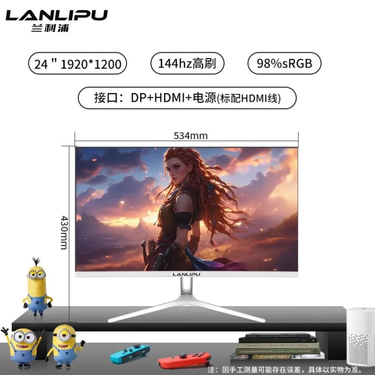 24 اینچ مانیتور 144hz 27 فوق‌باریک با وضوح بالا خمیده رومیزی مخصوص بازی کامپیوتر 2K صفحه‌نمایش نظارتی IPS
