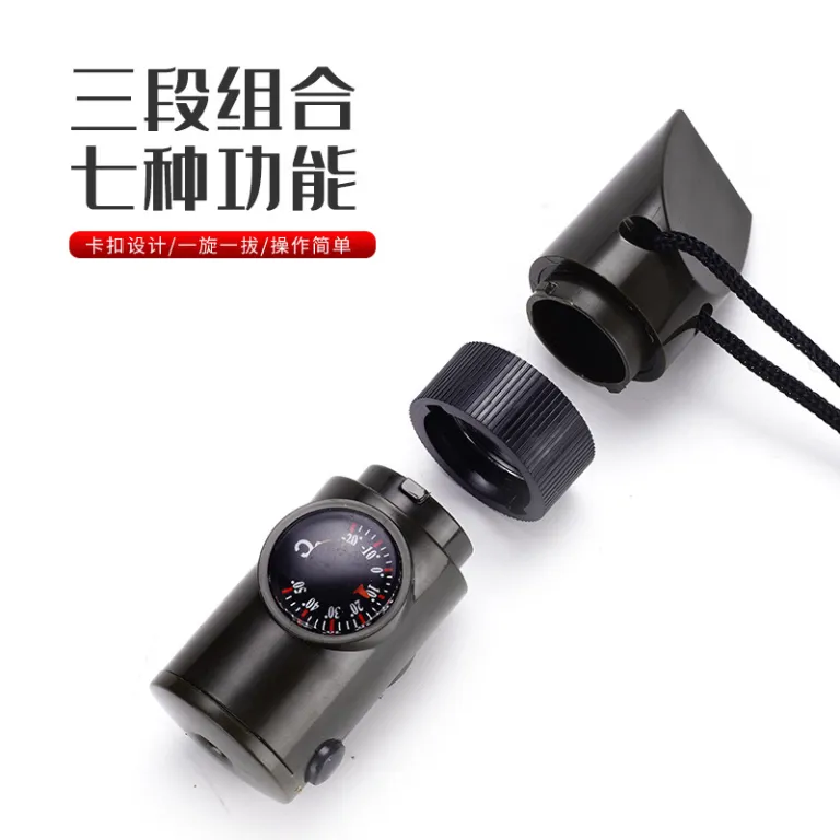 سوت هفت‌کاره چندمنظوره برای فضای باز با چراغ LED، دماسنج و قطب‌نما 7 1